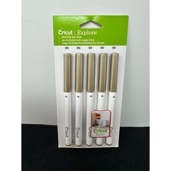 Cricut Explore Multi Pen Set Gold Write Draw Calligraphy Water Based Ink 5 Pack - Picture 1 of 6